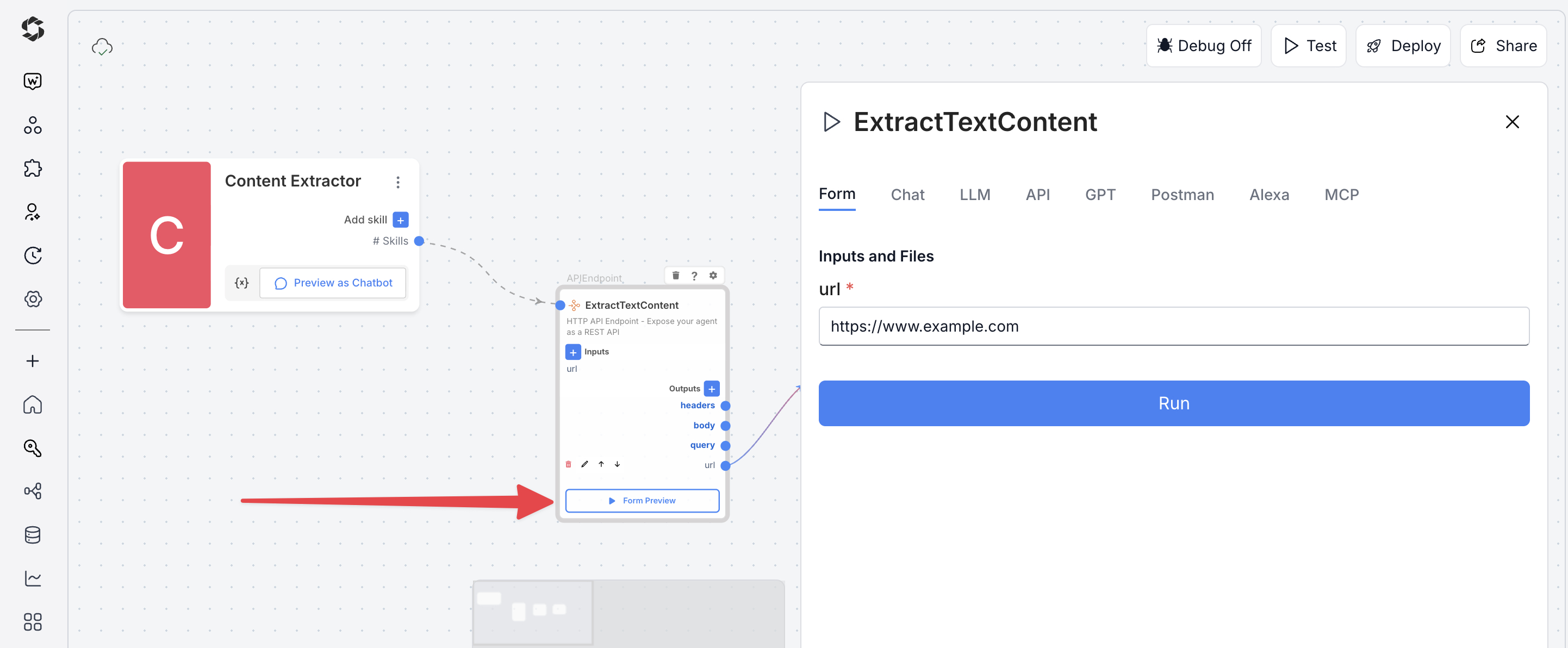 Testing Content Extractor Agent from Form Preview
